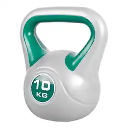 Decathlon Kettlebell Trendy - Kunststof - 10 kg - Grijs - Groen aanbieding