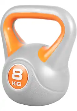 Decathlon Kettlebell Trendy - Kunststof - 8 kg - Grijs - Oranje aanbieding