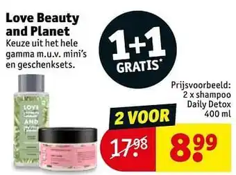 Kruidvat Love beauty and planet shampoo daily detox 400ml aanbieding
