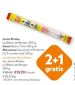 OKay Justin Bridou Le Bâton de Berger 250 g aanbieding