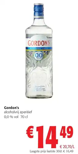 Colruyt Gordon's alcoholvrij aperitief 0,0 % vol 70 cl aanbieding