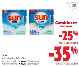 Colruyt Sun alle tabletten All-In-One Regular 60 stuks aanbieding