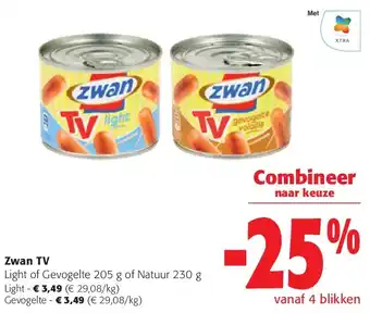 Colruyt Zwan TV Light of Gevogelte 205 g of Natuur 230 g Light aanbieding