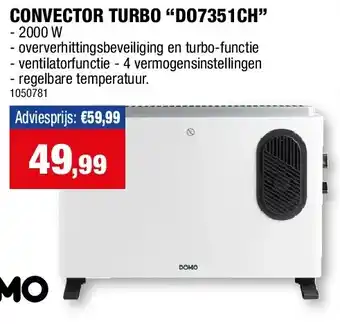 Hubo CONVECTOR TURBO “DO7351CH” aanbieding