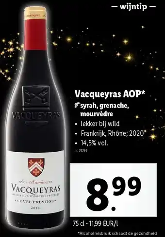 Lidl Vacqueyras AOP aanbieding