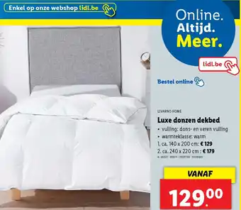 Lidl Luxe donzen dekbed aanbieding