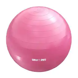 Decathlon Fitnessbal Ø 55 cm - incl. Pomp - Gym bal - Yoga - Belastbaar tot 500 kg - Roze aanbieding