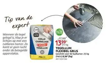 Brico Tegellijm flexibel grijs 25kg aanbieding