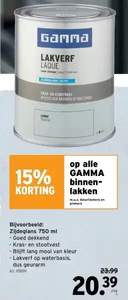 GAMMA Zijdeglans 750 ml aanbieding