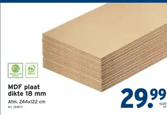 GAMMA MDF plaat dikte 18 mm aanbieding