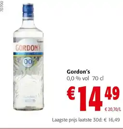 Colruyt Gordon's 0,0 % vol aanbieding