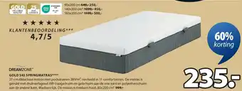 Jysk GOLD S45 SPRINGMATRAS aanbieding