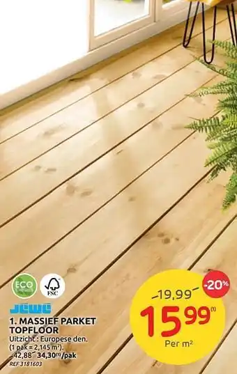 Massief parket topfloor jéwé