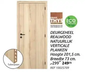 Brico Deurgeheel realwood natuurlijk verticale planken aanbieding