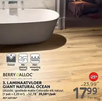 Brico Laminaatvloer giant natural ocean aanbieding