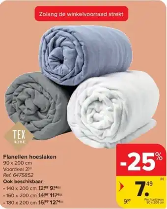 Carrefour Flanellen Hoeslaken aanbieding