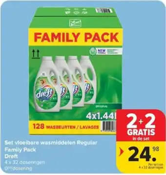 Carrefour Set vloeibare wasmiddelen Regular Family Pack Dreft aanbieding