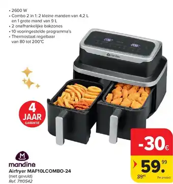 Carrefour Airfryer MAF10LCOMBO-24 aanbieding