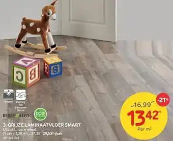 Brico Grijze laminaatvloer smart aanbieding