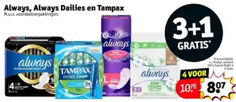 Kruidvat Always, Always Dailies en Tampax aanbieding