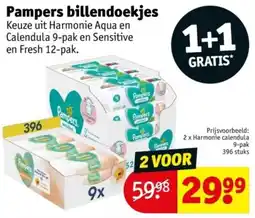 Kruidvat Pampers Billendoekjes aanbieding