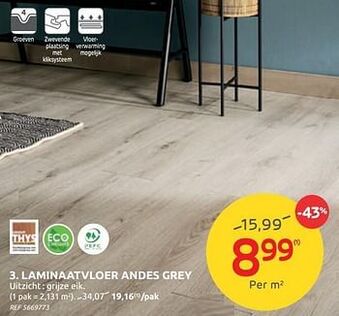 Brico Laminaatvloer andes grey aanbieding