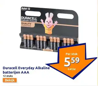 Action Duracell everyday alkaline batterijen aaa aanbieding