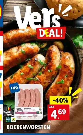 Lidl Boerenworsten 1kg aanbieding