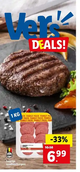 Lidl Sappige Rundhamburgers 1kg aanbieding
