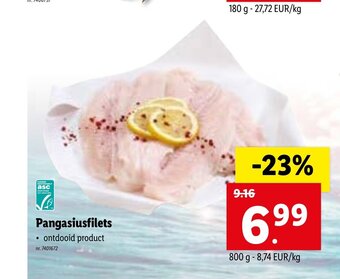 Lidl Pangasiusfilets 800g aanbieding