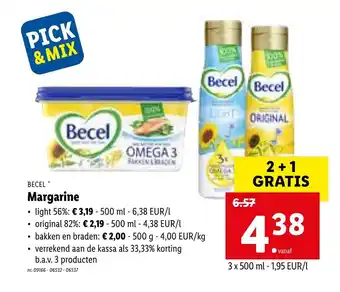 Lidl Becel Margarine 3 x 500ml aanbieding