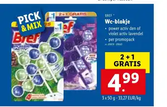 Lidl Bref Wc-Blokje 3 x 50g aanbieding