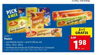 Lidl Soubry Pasta's aanbieding