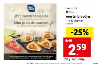 Lidl Chef Select Mini-Worstenbroodjes 350g aanbieding