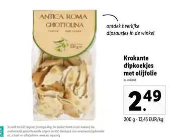Lidl Krokante Dipkoekjes Met Olijfolie 200g aanbieding