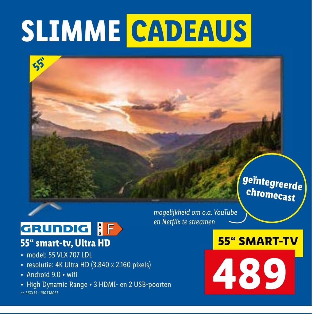 Grundig 55" SmartTV, Ultra HD promotie bij Lidl