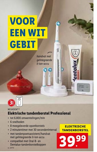 Lidl Nevadent Elektrische Tandenborstel Professional aanbieding
