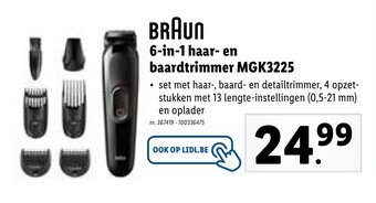 Lidl Braun 6-in-1 Haar En Baardtrimmer MGK3225 aanbieding