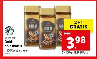 Lidl Bellarom Goldoploskoffie 3 x 100g aanbieding