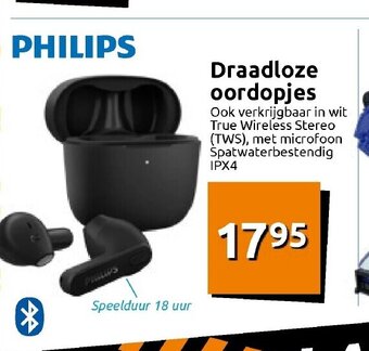 Action Philips Draadloze Oordopjes aanbieding