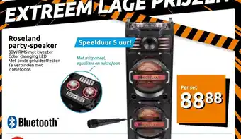 Action Roseland Party-Speaker aanbieding