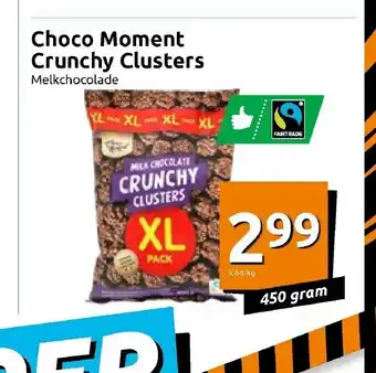 Action Choco Moment Crunchy Clusters 450 gram aanbieding