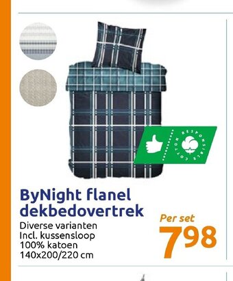 Action ByNight Flanel Dekbedovertrek aanbieding