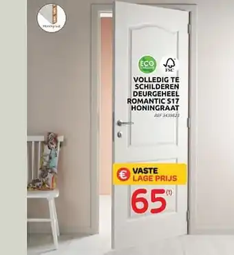 Volledig te schilderen deurgeheel romantic s17 honingraat