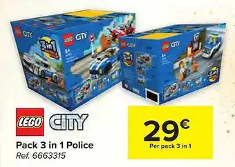 Carrefour Lego City Pack 3 In 1 Police aanbieding