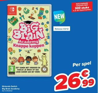 Carrefour Nintendo Switch Big Brain Academy aanbieding