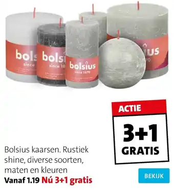 Intratuin Bolsius kaarsen. Rustiek shine, diverse soorten, maten en kleuren aanbieding