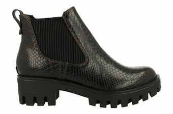 Berca Shoes Tamaris Enkellaars Dames Trend Dierenprint Trend Bikerzool Chelsea - Bruin aanbieding