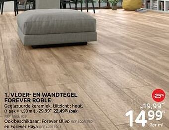Brico Vloer- en wandtegel forever roble aanbieding