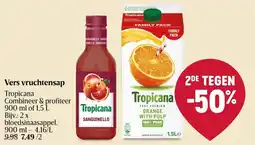 Delhaize Tropicana vers vruchtensap aanbieding